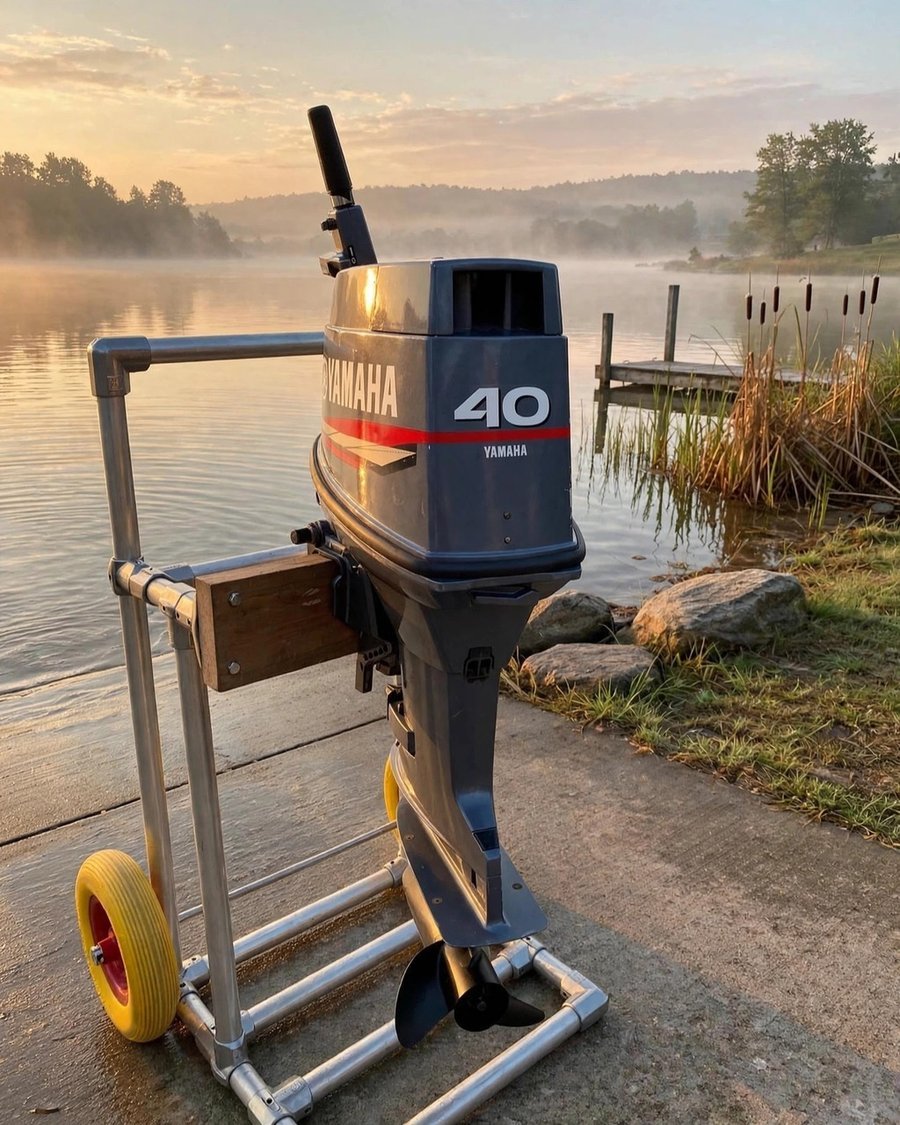 2003 Yamaha 40HP 2-stroke tiller outboard motor, actual photos