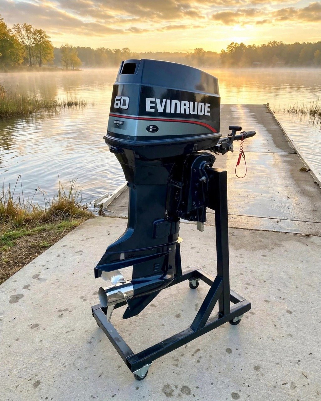 1997 Evinrude 60HP tiller outboard motor, actual photos — view 2