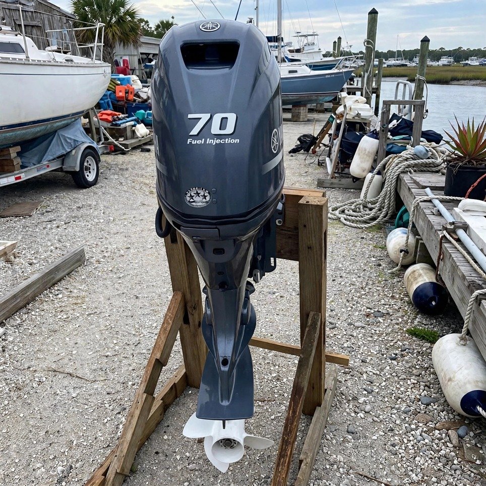 2017 Yamaha F70LA 70HP four-stroke outboard motor, actual photos — view 2