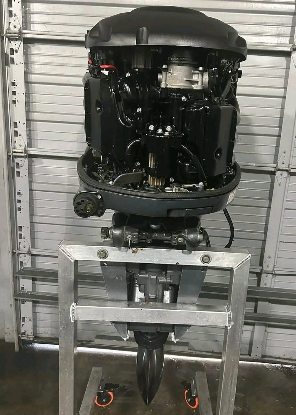 2021 Yamaha VF250 VMAX SHO 250HP outboard motor — powerhead with cowling removed, front